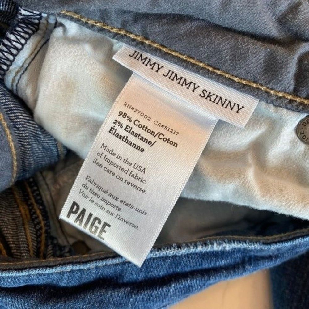 Paige Jimmy Jimmy Jeans Women 26x27.25 Blue Dark Wash Skinny Weston Jeans - Picture 7 of 10